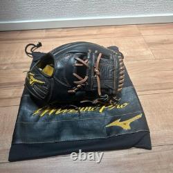 Used Mizuno pro Baseball glove 11.25 infield RHT Black Flagship shop Limited