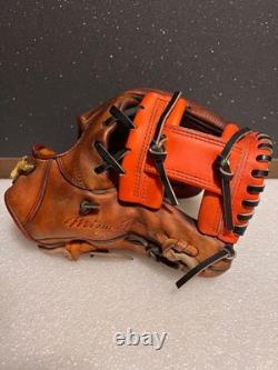 Used Mizuno pro Baseball glove 11.5 infield Brown HAGA japan custom order