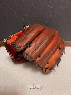 Used Mizuno pro Baseball glove 11.5 infield Brown HAGA japan custom order