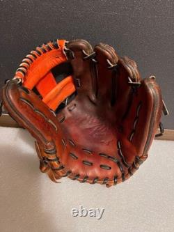 Used Mizuno pro Baseball glove 11.5 infield Brown HAGA japan custom order