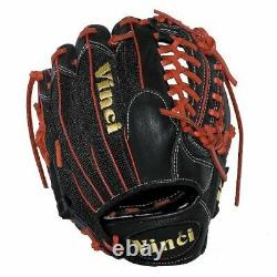 Vinci Pro 22 Series Mesh Back JC3333-22 Baseball Glove Black with Red Welting an