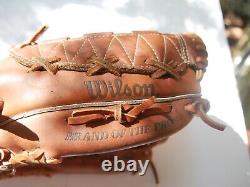 WILSON THE A1000 -PRO BACK Leather Baseball Glove / Mitt RHT 12 Dual Hinge