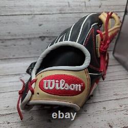 Wilson A2000 11.75 Infield Pro Stock 1785 BLACK BEIGE RED LEATHER Unused NWOT