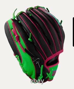 Wilson A2000 1786 11.5 Baseball Glove Black/Pink/Green Infield RHT