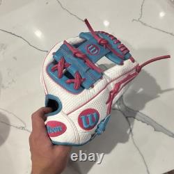 Wilson A2000 1786 Pro Stock 11.5 White Blue Pink Leather Infield Baseball Glove