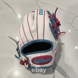 Wilson A2000 1786 Pro Stock 11.5 White Blue Pink Leather Infield Baseball Glove