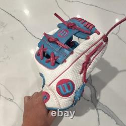 Wilson A2000 1786 Pro Stock 11.5 White Blue Pink Leather Infield Baseball Glove