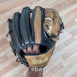 Wilson A2K G4 11.5 Baseball Glove Black Tan Infield RHT Pro Stock