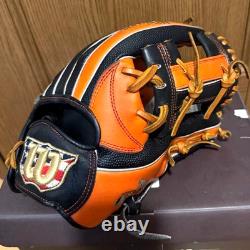 Wilson BEAR Custom Order Infield Glove 1723 Black/Orange Pro Stock Leather Japan