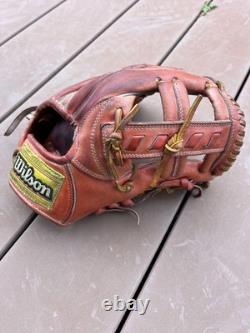 Wilson Pro Hardball Glove Red Leather Infield All Round Position Good Shape