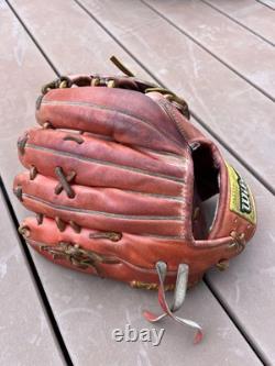 Wilson Pro Hardball Glove Red Leather Infield All Round Position Good Shape