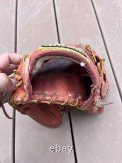 Wilson Pro Hardball Glove Red Leather Infield All Round Position Good Shape
