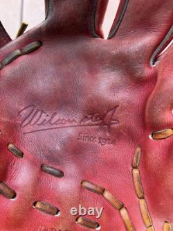 Wilson Pro Hardball Glove Red Leather Infield All Round Position Good Shape