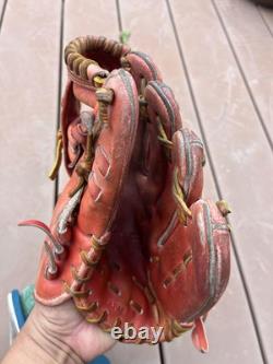 Wilson Pro Hardball Glove Red Leather Infield All Round Position Good Shape