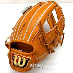 Wilson Staff DUAL Infielder 11.5 RHT OrangeTan Pro Stock Leather Baseball Japan