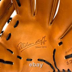 Wilson Staff DUAL Infielder Baseball Glove 11.75 RHT Pro Stock Leather Tan JAPAN