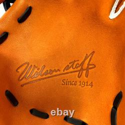 Wilson Staff DUAL Infielder Glove 11.75 RHT Orange Japan Made Pro Stock Leather