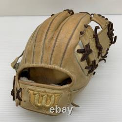 Wilson Staff DUAL Infielder Glove HWX86H 11.5 Camel Pro Stock Leather Used JAPAN