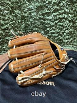 Wilson Staff Dual Hard Infield Glove Orange Tan Camel String Used