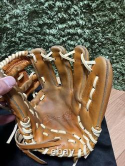 Wilson Staff Dual Hard Infield Glove Orange Tan Camel String Used