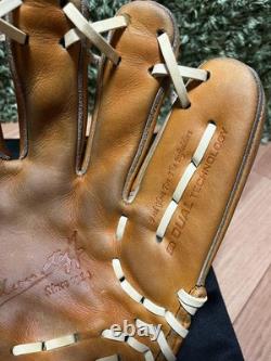 Wilson Staff Dual Hard Infield Glove Orange Tan Camel String Used