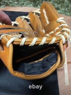 Wilson Staff Dual Hard Infield Glove Orange Tan Camel String Used