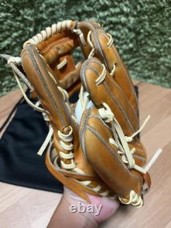 Wilson Staff Dual Hard Infield Glove Orange Tan Camel String Used