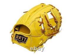 ZETT Pro Japan Steerhide 11.5 inch Infielder Glove Yellow