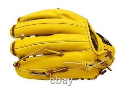 ZETT Pro Japan Steerhide 11.5 inch Infielder Glove Yellow