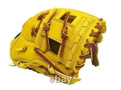 ZETT Pro Japan Steerhide 11.5 inch Infielder Glove Yellow