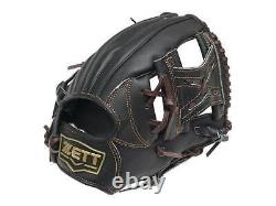 ZETT Pro Model 11.25 inch Black Baseball Infielder Glove