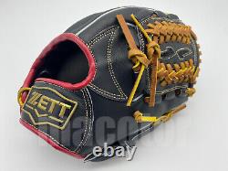 ZETT Pro Model 11.75 Infield Baseball / Softball Glove Black RHT Japan Nets