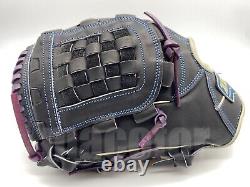 ZETT Pro Model 12 Infield Baseball Glove Black Purple LHT Wild Pocket Softball