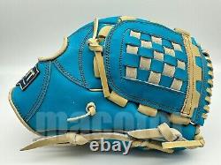 ZETT Pro Model 12 Infield Baseball Glove Macaron Blue Cream RHT NPB KENDA