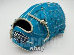 ZETT Pro Model 12 Infield Baseball Glove Macaron Blue RHT Wild Pocket KENDA