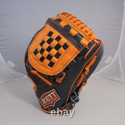 ZETT Pro Model 5004 BlackOrange 12 Right-HandedThrower Infielder Baseball Glove