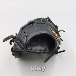 ZETT Pro Status Infield Glove Black Hard Baseball Right-Hand