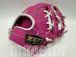 ZETT Special Pro Order 11.5 Infield Baseball Glove Pink White RHT Kenta Limited