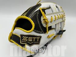 ZETT Special Pro Order 11.75 Infield Baseball Glove Black White RHT Cross New