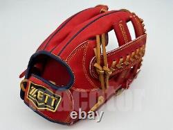 ZETT Special Pro Order 11.75 Infield Baseball Glove Red Navy Cross RHT TOP NPB