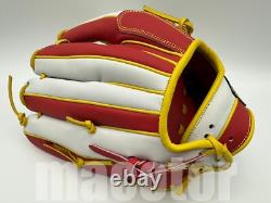 ZETT Special Pro Order 11.75 Infield Baseball Glove Red Yellow White RHT Cross