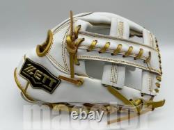 ZETT Special Pro Order 11.75 Infield Baseball Glove White Gold RHT Cross 3B