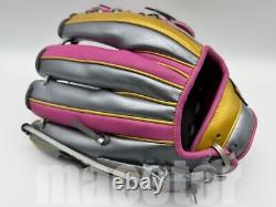 ZETT Special Pro Order 12 Infield Baseball Glove Pink Silver Gold RHT
