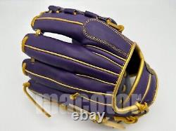 ZETT Special Pro Order 12 Infield Baseball Glove Purple Gold RHT GENDA Model