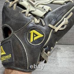 Akadema AEG3 Série professionnelle Gant de baseball d'intérieur en cuir noir 11,5 po RHT