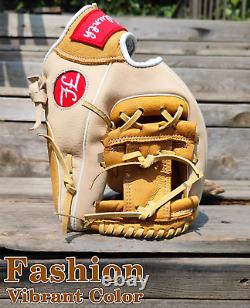 Baseball Softball Gants Pro Real Leather Jeunes Adultes Hommes Femmes Outfield Infiel