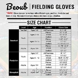 Baseball Softball Gants Pro Real Leather Jeunes Adultes Hommes Femmes Outfield Infiel
