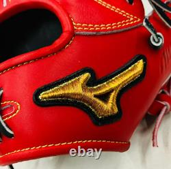 Gant Mizuno Pro 11,25 pouces Infield Droit Rouge Commande Spéciale HAGA Japon