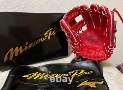 Gant Mizuno Pro 11,5 pouces Infield Droit Rouge 1AJGR97003 Édition Artisanale Japonaise