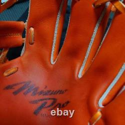 Gant Mizuno Pro Hard Infield Orange Fabriqué au Japon Modèle Sakamoto Giants